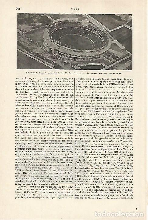 Otros art&iacute;culos de coleccionismo en papel: LAMINA ESPASA 27145: Vista aerea de la plaza de toros de Sevilla - Varios