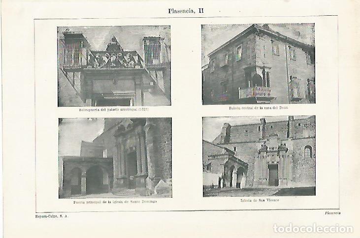 Otros art&iacute;culos de coleccionismo en papel: LAMINA ESPASA 27122: Casas e iglesias de Plasencia - Varios
