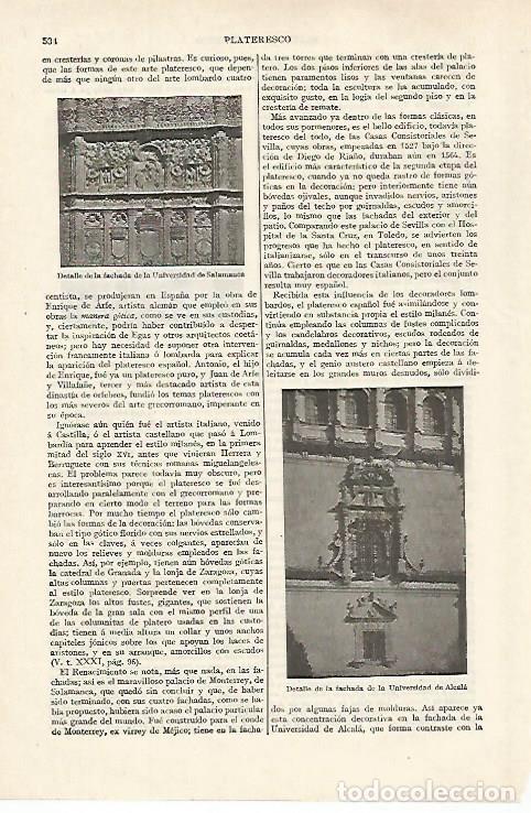 Otros art&iacute;culos de coleccionismo en papel: LAMINA ESPASA 27132: Detalle de la Universidad de Salamanca - Varios