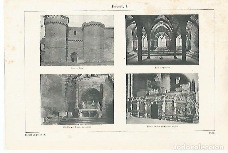 Otros art&iacute;culos de coleccionismo en papel: LAMINA ESPASA 27177: Vistas del Monasterio de Poblet - Varios
