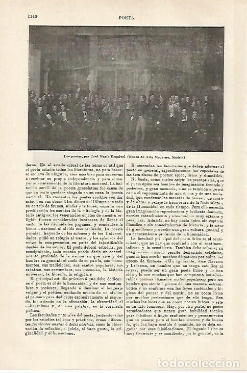 Otros art&iacute;culos de coleccionismo en papel: LAMINA ESPASA 27192: Los poetas por Esquivel - Varios