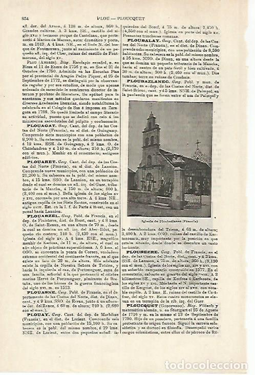 Otros art&iacute;culos de coleccionismo en papel: LAMINA ESPASA 27163: Iglesia de Ploubazlanec Francia - Varios
