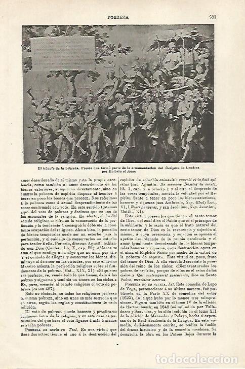 Otros art&iacute;culos de coleccionismo en papel: LAMINA ESPASA 27184: El triunfo de la pobreza por Holbein el Joven - Varios