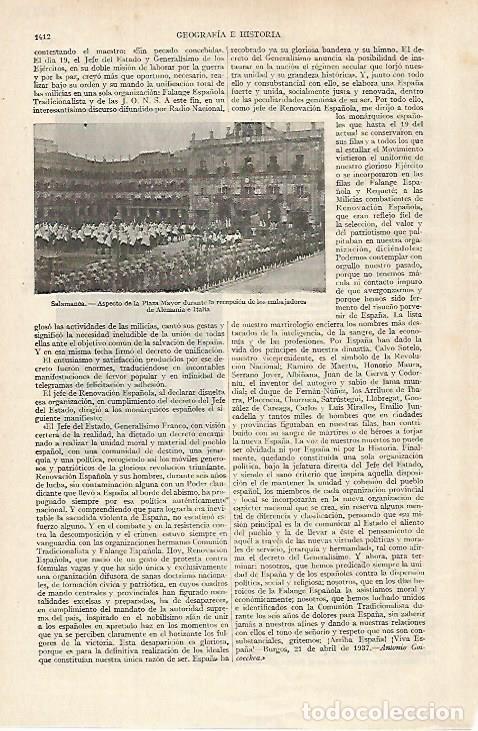 Otros art&iacute;culos de coleccionismo en papel: LAMINA ESPASA 27239: Plaza Mayor de Salamanca en la recepcion de los embajadores de Alemania e Itali
