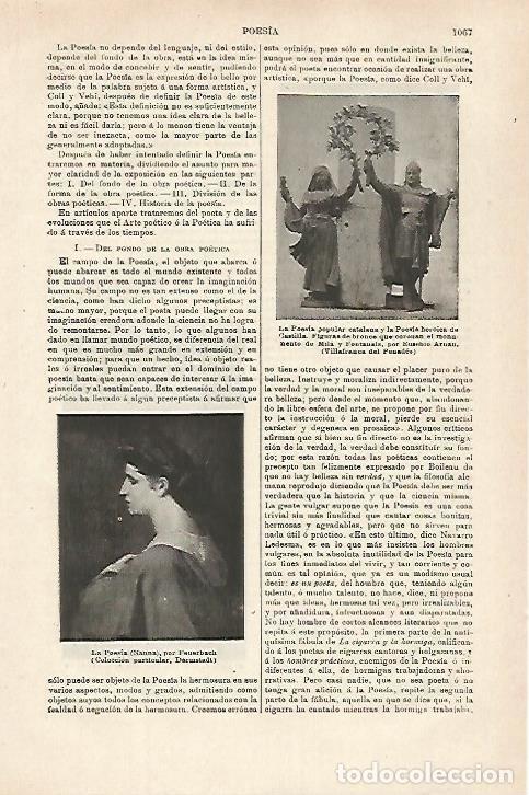 Otros art&iacute;culos de coleccionismo en papel: LAMINA ESPASA 27191: La poesi por Mila i Fontanals - Varios