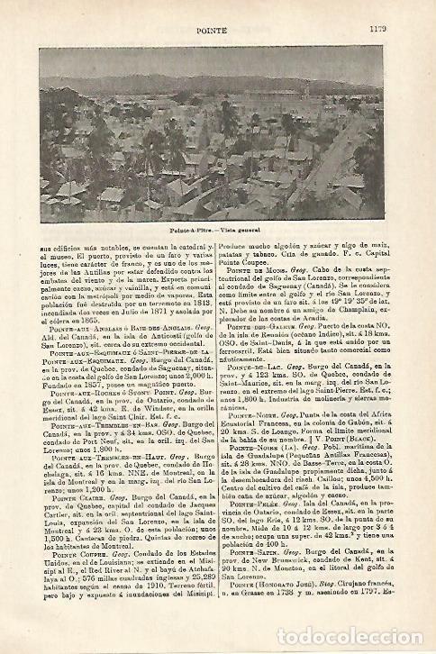 Otros art&iacute;culos de coleccionismo en papel: LAMINA ESPASA 27196: Vista de Pointe-a-Piltre - Varios