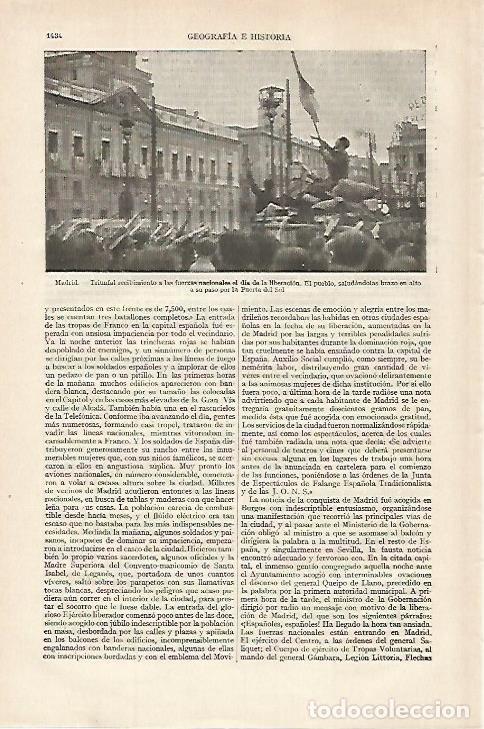 Otros art&iacute;culos de coleccionismo en papel: LAMINA ESPASA 27248: Dia de la Liberacion en Madrid - Varios