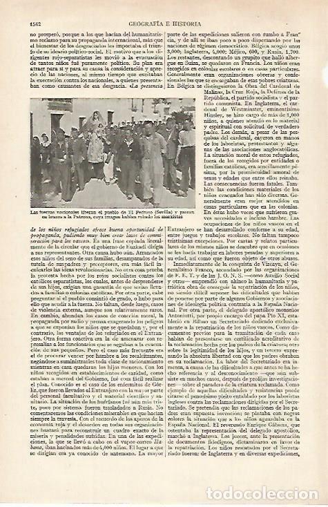 Otros art&iacute;culos de coleccionismo en papel: LAMINA ESPASA 27287: Las fuerzas nacionales entran en El Pedroso Sevilla - Varios