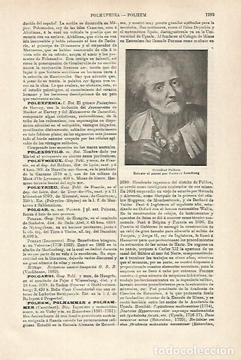 Otros art&iacute;culos de coleccionismo en papel: LAMINA ESPASA 27211: C. Polhem por Lundberg - Varios