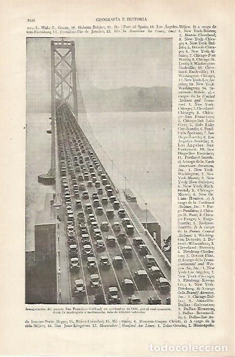 Otros art&iacute;culos de coleccionismo en papel: LAMINA ESPASA 27302: Inauguracion del Puente de San Francisco - Varios