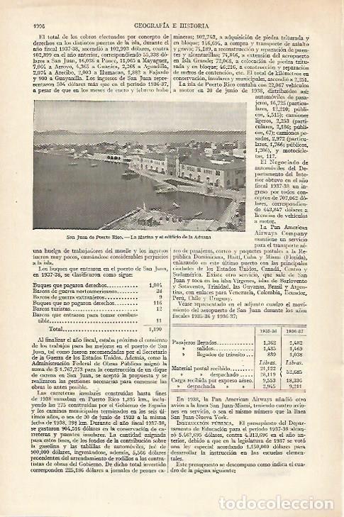 Otros art&iacute;culos de coleccionismo en papel: LAMINA ESPASA 27346: La Marina en San Juan de Puerto Rico - Varios
