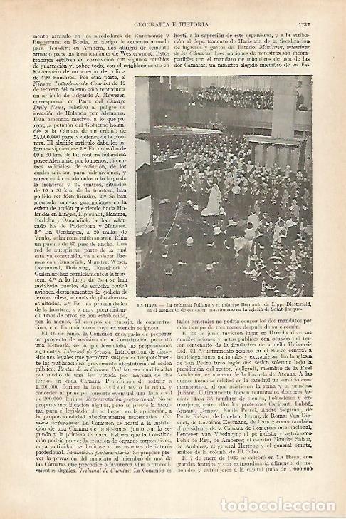 Otros art&iacute;culos de coleccionismo en papel: LAMINA ESPASA 27317: Boda de Juliana y Bernardo de Lippe-Biesterfeld en La Haya - Varios