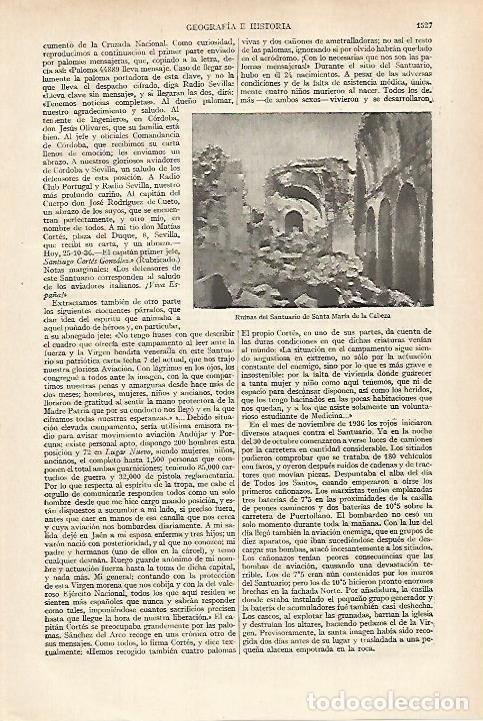 Otros art&iacute;culos de coleccionismo en papel: LAMINA ESPASA 27276: Ruinas del Santuario de Santa Maria de la Cabeza - Varios