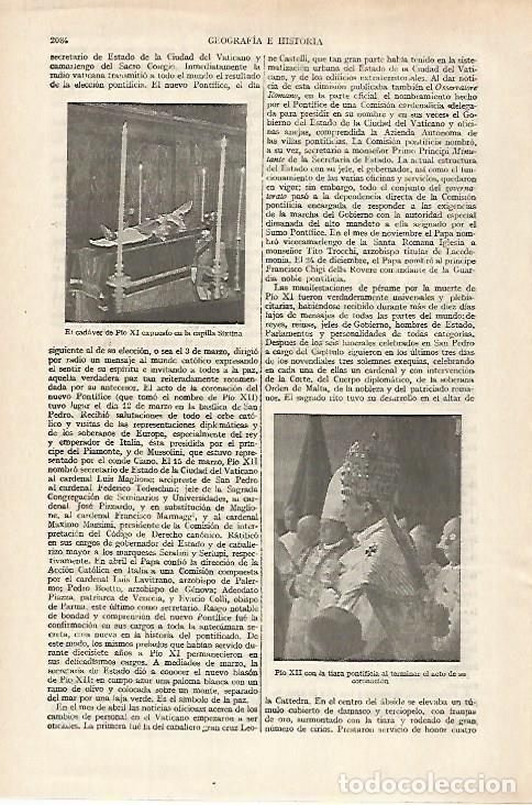 Otros art&iacute;culos de coleccionismo en papel: LAMINA ESPASA 27361: Cadaver de Pio XI - Varios