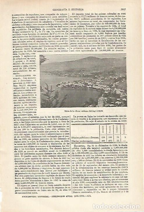 Otros art&iacute;culos de coleccionismo en papel: LAMINA ESPASA 27353: Vista del Lago Leman - Varios