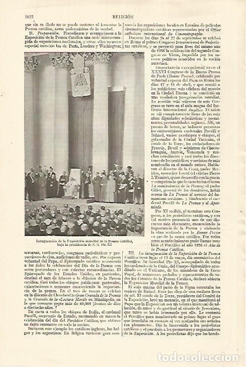 Otros art&iacute;culos de coleccionismo en papel: LAMINA ESPASA 27412: Inauguracion de la Exposicion de la Prensa Catolica - Varios