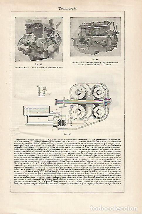 Otros art&iacute;culos de coleccionismo en papel: LAMINA ESPASA 27417: Motor Mercedes Benz - Varios
