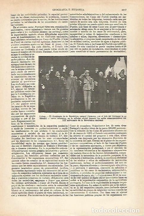 Otros art&iacute;culos de coleccionismo en papel: LAMINA ESPASA 27345: El general Carmona en Lisboa - Varios