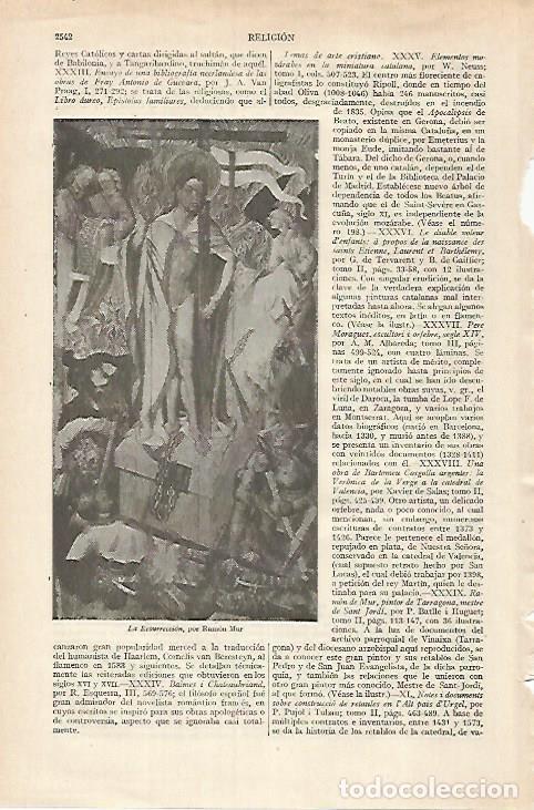 Otros art&iacute;culos de coleccionismo en papel: LAMINA ESPASA 27398: La Resurreccion por Ramon Mur - Varios
