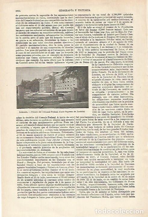 Otros art&iacute;culos de coleccionismo en papel: LAMINA ESPASA 27355: Palacio del Tribunal Federal de Lausana - Varios