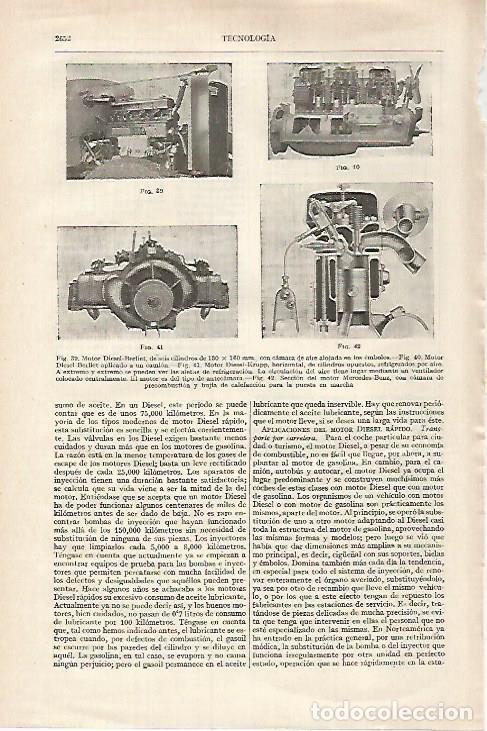 Otros art&iacute;culos de coleccionismo en papel: LAMINA ESPASA 27416: Motor Diesel-Berliet - Varios