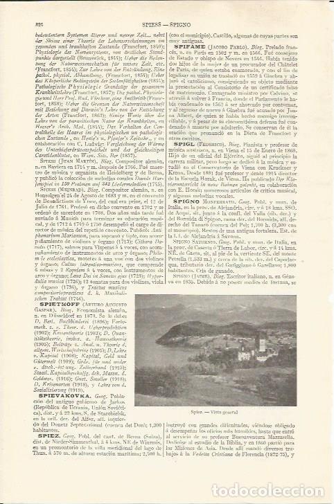 Otros art&iacute;culos de coleccionismo en papel: LAMINA ESPASA 34251: Vista general de Spiez, Suiza - Varios