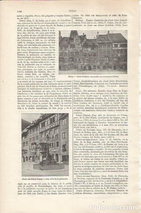 Otros art&iacute;culos de coleccionismo en papel: LAMINA ESPASA 34281: Casas y calle de Stein -am-Rhein, Suiza - Varios