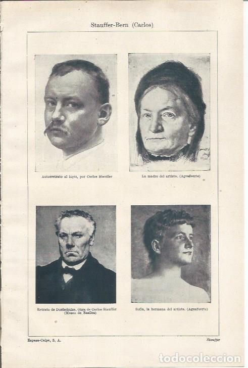 Otros art&iacute;culos de coleccionismo en papel: LAMINA ESPASA 34276: Autorretrato y la madre del artista,por Stauffer-Bern - Varios