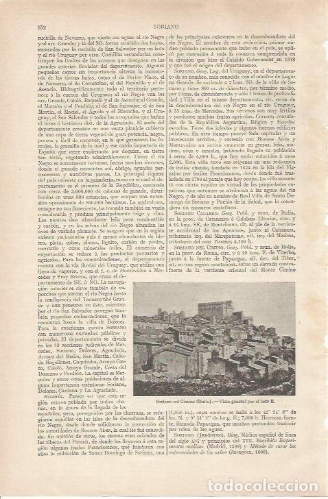 Otros art&iacute;culos de coleccionismo en papel: LAMINA ESPASA 34205: Vista de Soriano nel Cimino, Italia - Varios