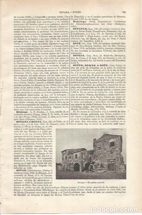 Otros art&iacute;culos de coleccionismo en papel: LAMINA ESPASA 34230: Palacio pretorio de Sovana, Italia - Varios