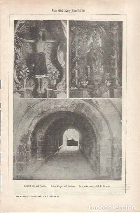 Otros art&iacute;culos de coleccionismo en papel: LAMINA ESPASA 34215: Cristo del Perdon y la Virgen del Perdon, en Sos del Rey Catolico - Varios