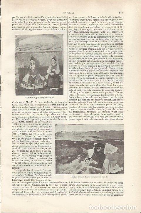 Otros art&iacute;culos de coleccionismo en papel: LAMINA ESPASA 34210: Segovianas y Maria convaleciente, por Sorolla - Varios