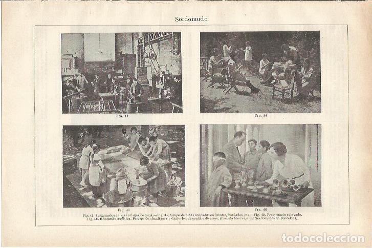 Otros art&iacute;culos de coleccionismo en papel: LAMINA ESPASA 34192: Clases en la Escuela Municipal de Sordomudos de Barcelona - Varios