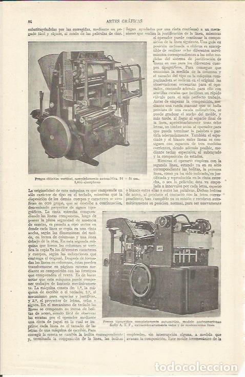 Otros art&iacute;culos de coleccionismo en papel: LAMINA ESPASA 34363: Prensa Miehle vertical para artes graficas - Varios