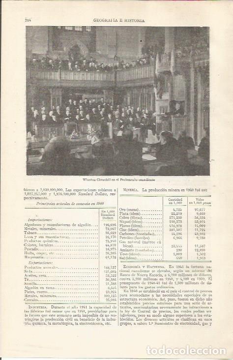Otros art&iacute;culos de coleccionismo en papel: LAMINA ESPASA 34414: Winston Churchill en el Parlamento de Canada - Varios