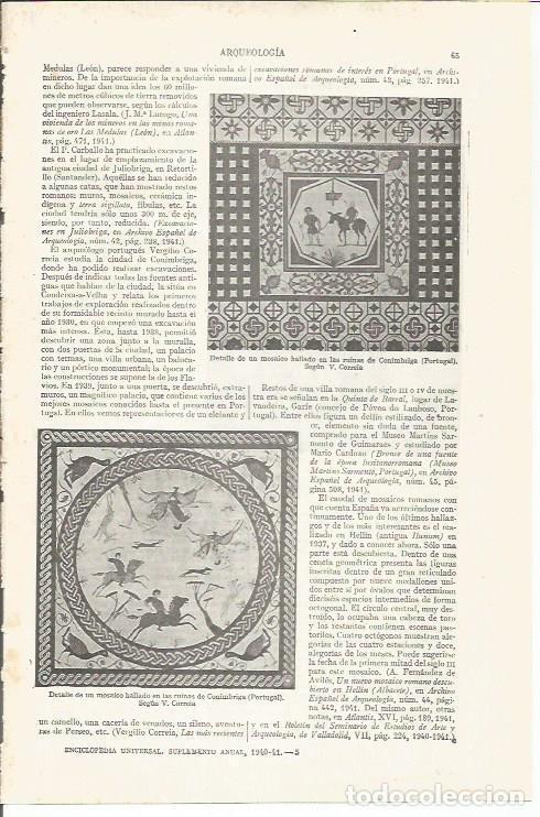 Otros art&iacute;culos de coleccionismo en papel: LAMINA ESPASA 34359: Mosaico hallado en Conimbriga, Portugal - Varios