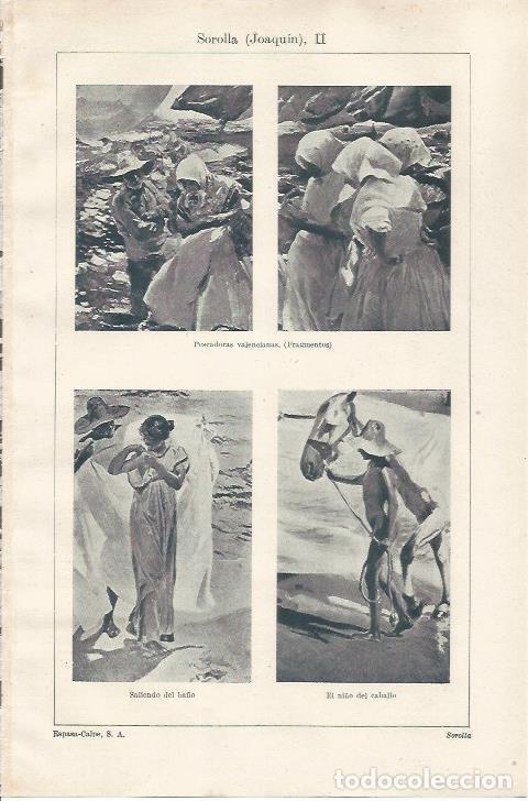 Otros art&iacute;culos de coleccionismo en papel: LAMINA ESPASA 34212: Pescadoras valencianas, Saliendo del ba&ntilde;o y El ni&ntilde;o del caballo, por Sorolla -