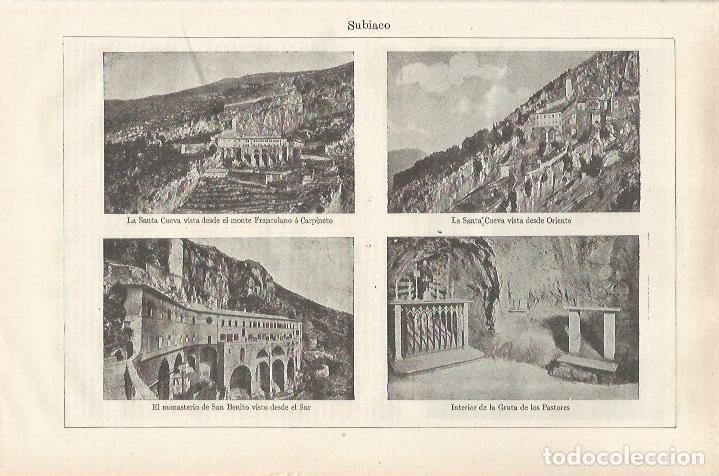 Otros art&iacute;culos de coleccionismo en papel: LAMINA ESPASA 34328: Santa Cueva y Gruta de los Pastores en Subiaco, Italia - Varios