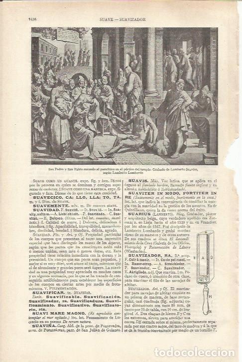 Otros art&iacute;culos de coleccionismo en papel: LAMINA ESPASA 34324: San Pedro y San Pablo curando al paralitico, grabado de Suavius - Varios