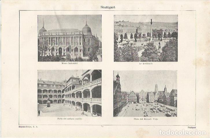 Otros art&iacute;culos de coleccionismo en papel: LAMINA ESPASA 34319: Edificios de Stuttgart - Varios