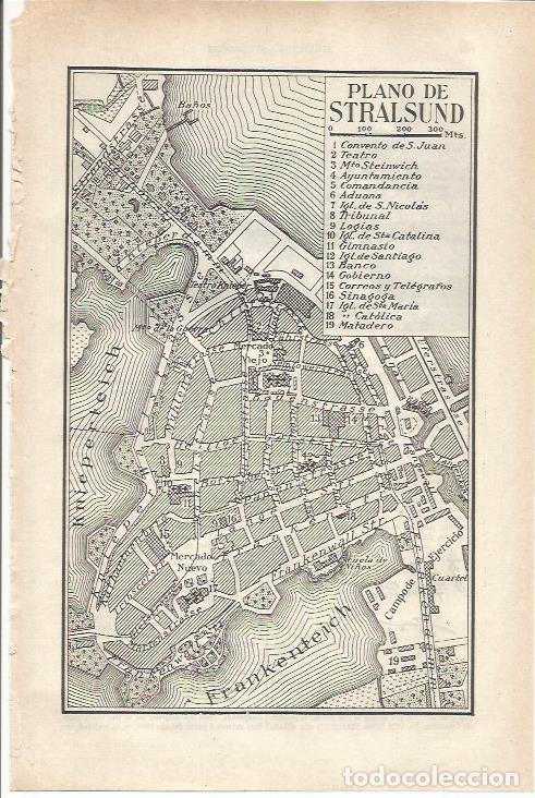 Otros art&iacute;culos de coleccionismo en papel: LAMINA ESPASA 34299: Plano de Stralsund - Varios