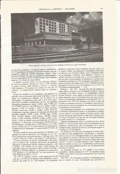 Otros art&iacute;culos de coleccionismo en papel: LAMINA ESPASA 34028: Palacio Legislativo de Quito, Ecuador - Varios
