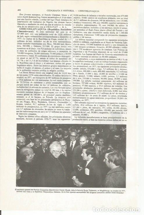 Otros art&iacute;culos de coleccionismo en papel: LAMINA ESPASA 34023: Gustav Husak, secretario general del Partido Comunista de Checoslovaquia - Vari