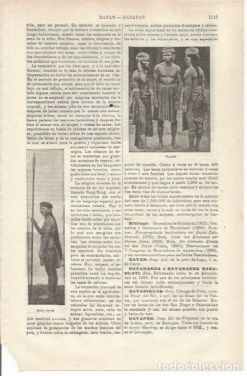 Otros art&iacute;culos de coleccionismo en papel: LAMINA ESPASA 33937: Indios Dayaka - Varios