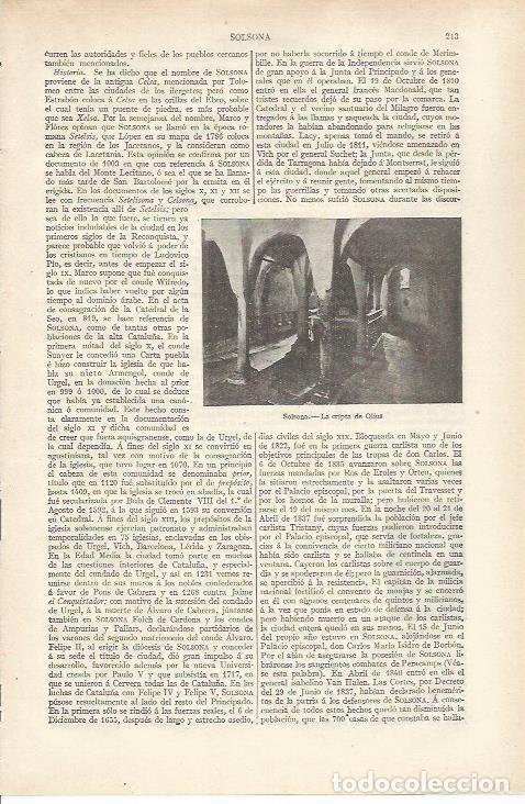 Otros art&iacute;culos de coleccionismo en papel: LAMINA ESPASA 34140: Cripta de Olius, Solsona - Varios