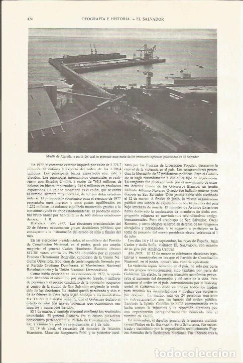 Otros art&iacute;culos de coleccionismo en papel: LAMINA ESPASA 34030: Muelle de Acajutla, El Salvador - Varios