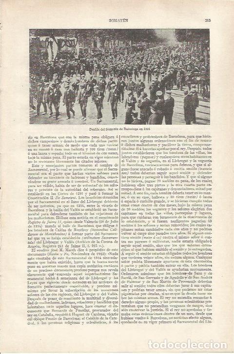 Otros art&iacute;culos de coleccionismo en papel: LAMINA ESPASA 34148: Desfile de Somaten en Barcelona en 1921 - Varios