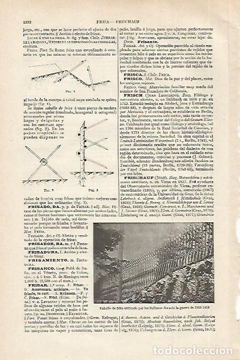 Otros art&iacute;culos de coleccionismo en papel: LAMINA ESPASA 27529: Caballo de frisa del ejercito de Italia entre 1915-1918 - Varios