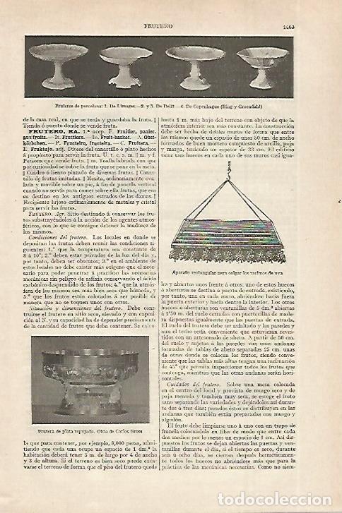 Otros art&iacute;culos de coleccionismo en papel: LAMINA ESPASA 27544: Fruteros de porcelana - Varios