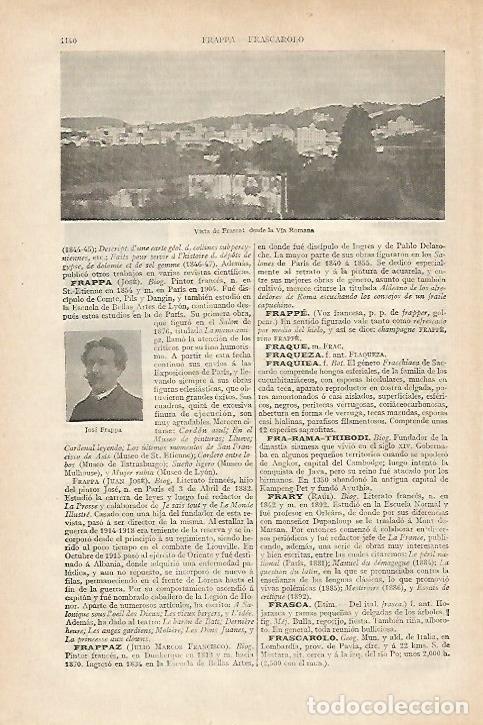 Otros art&iacute;culos de coleccionismo en papel: LAMINA ESPASA 27494: Vista de Frascat desde la Via Romana - Varios